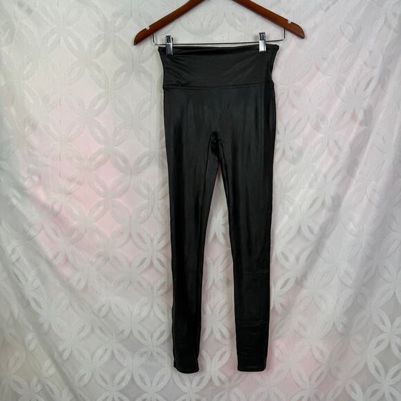 Spanx Faux Charcoal Gray Leather Leggings Size S - Picture 4 of 10
